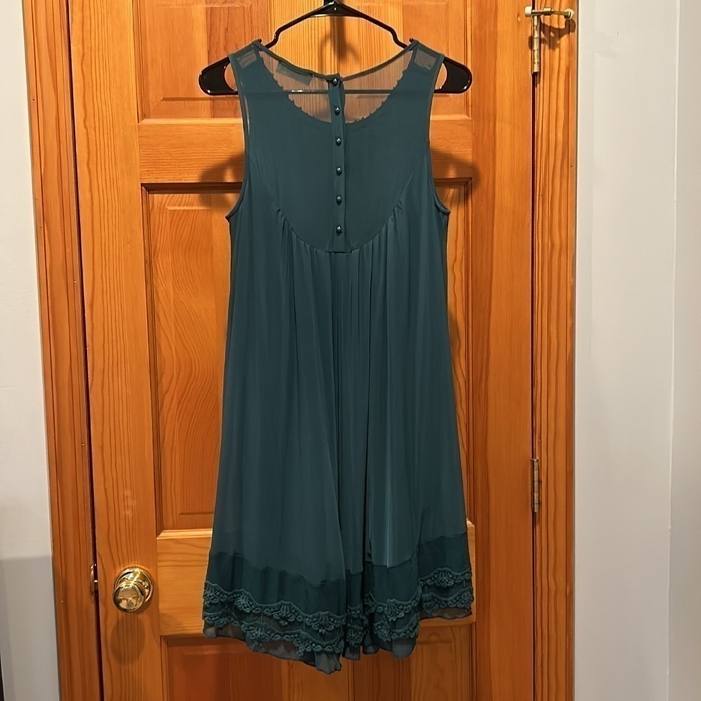 Altar’d State Charlotte Dress in Turquoise Sleeveless Stretch Lace Size Medium - Picture 4 of 8